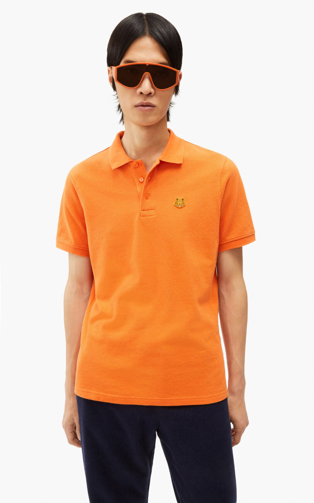 Kenzo Tiger Crest Polo Shirt Herre - Orange DK-354819